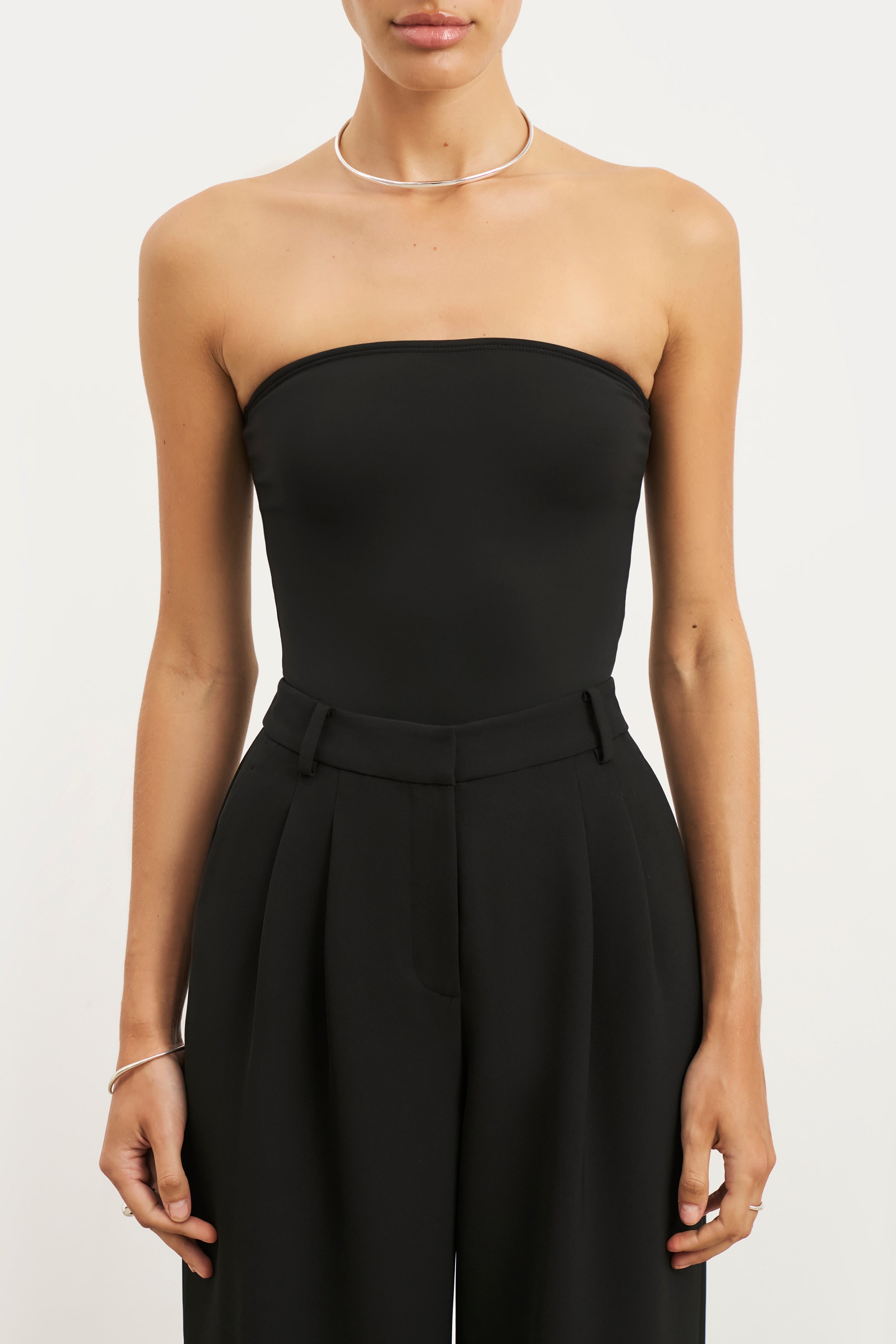 Strapless Bandeau Bodysuit - Black