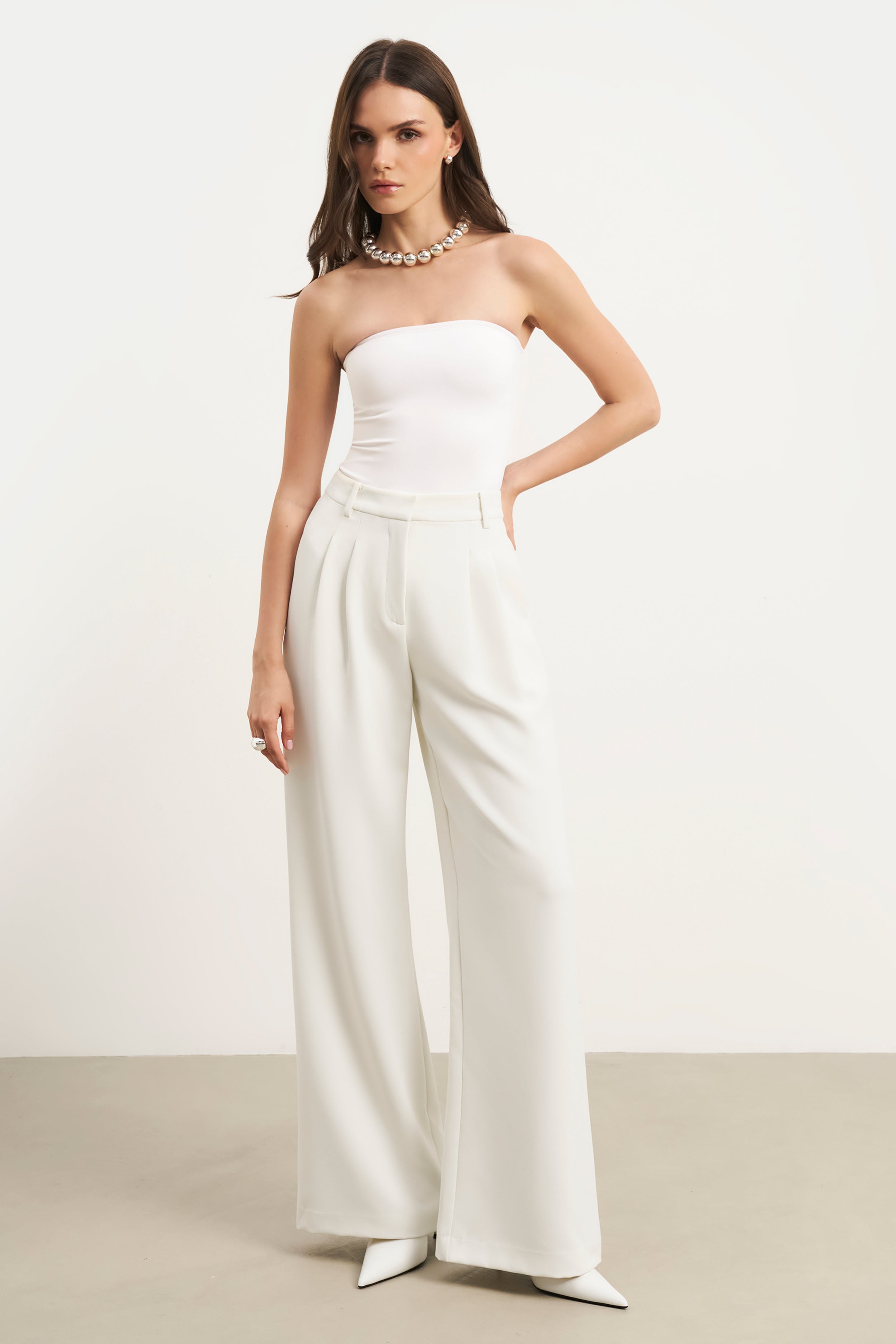 Strapless Bandeau Bodysuit - White