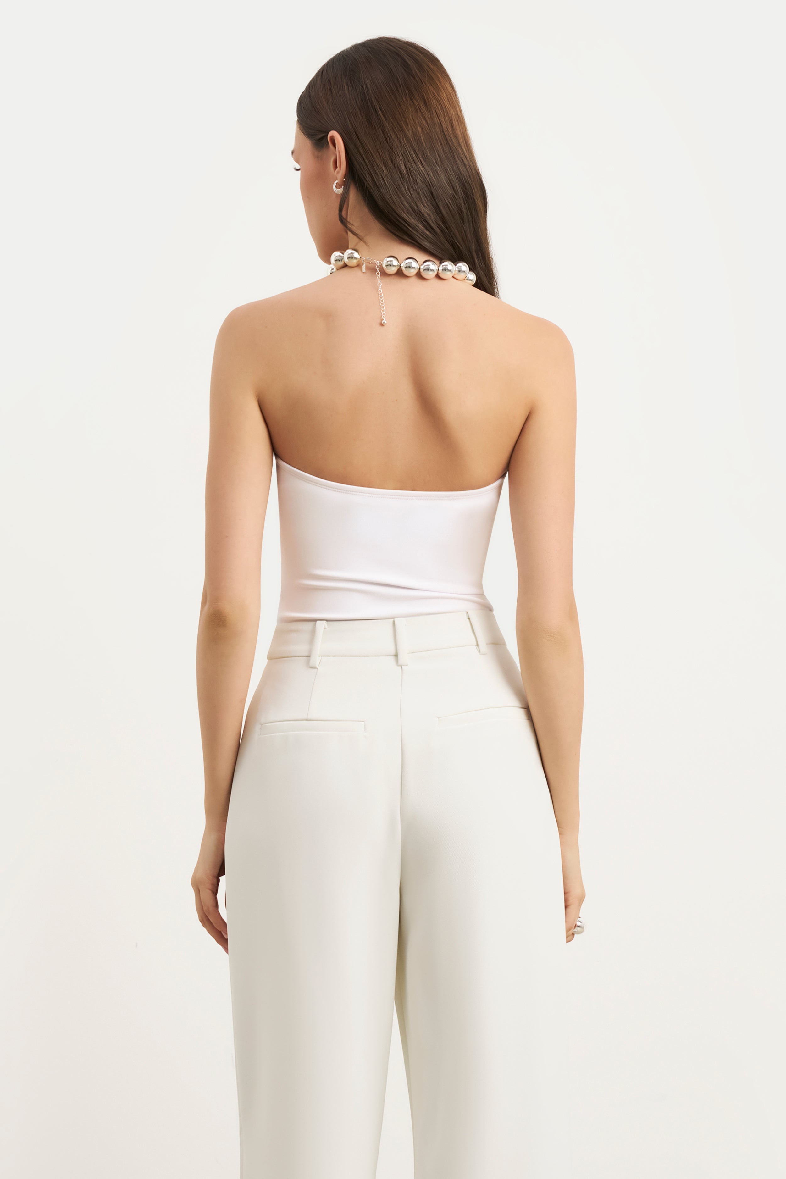 Strapless Bandeau Bodysuit - White