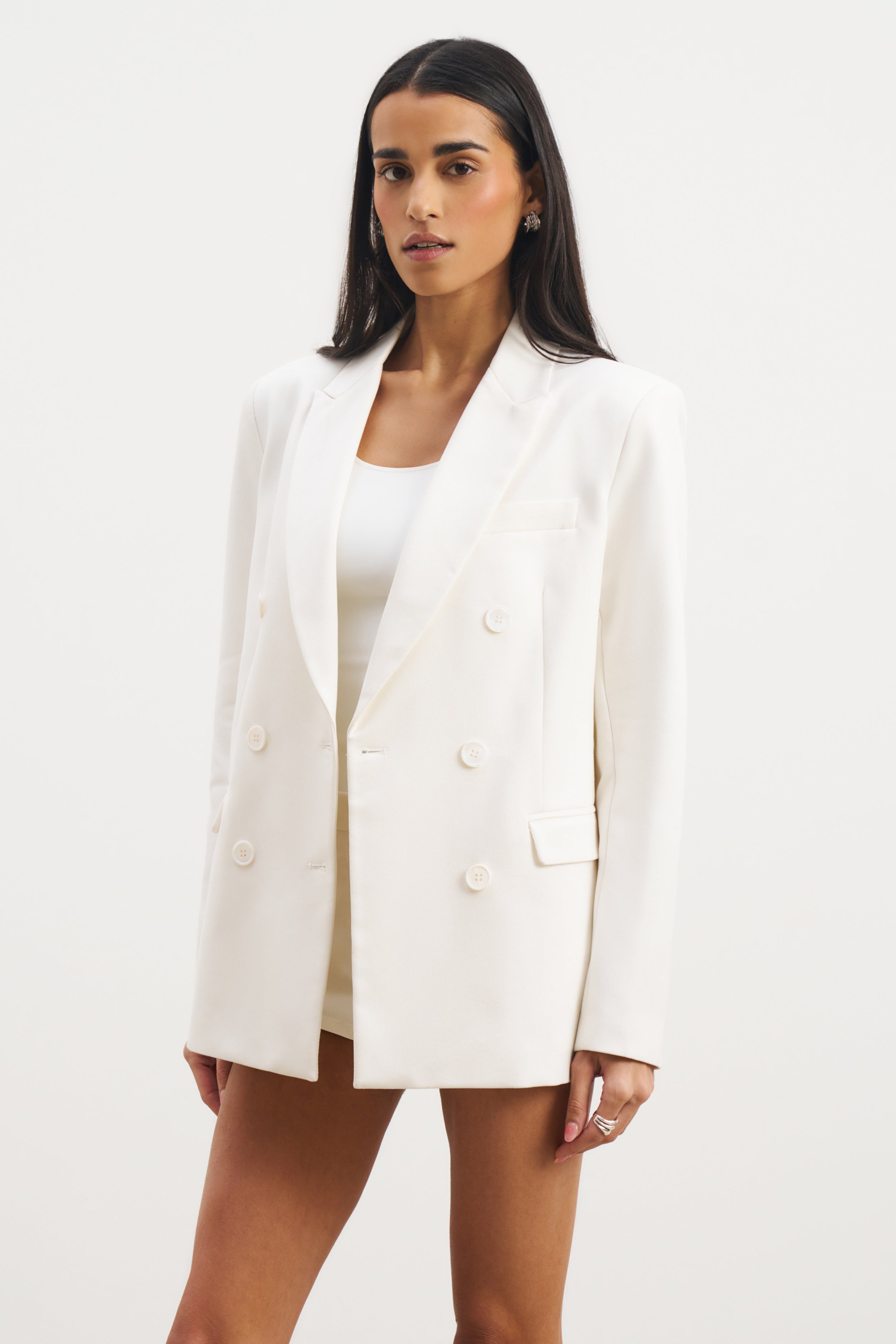Formal Double Breasted Blazer - Cream