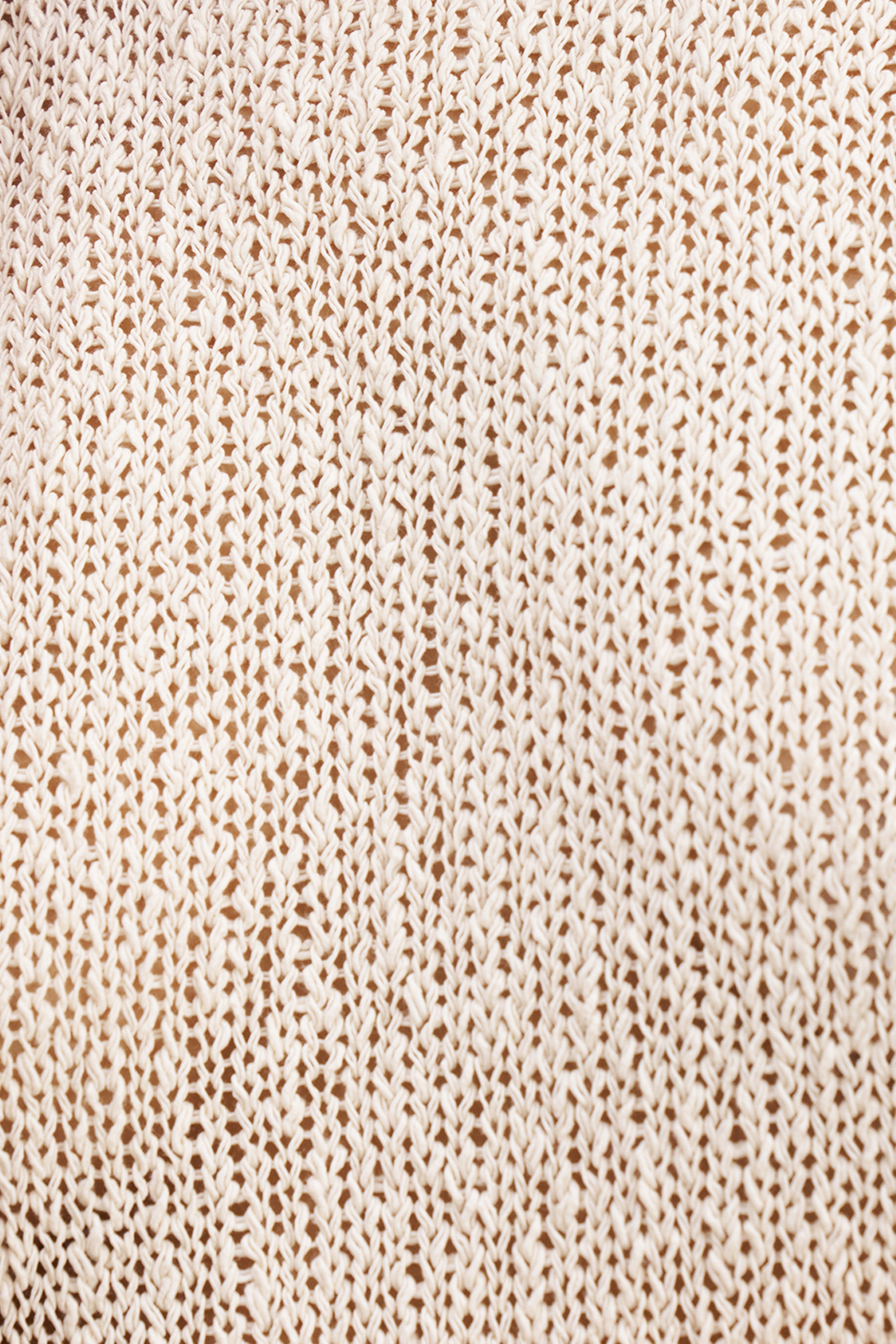 Crochet Knit Off Shoulder Maxi Dress - Cream