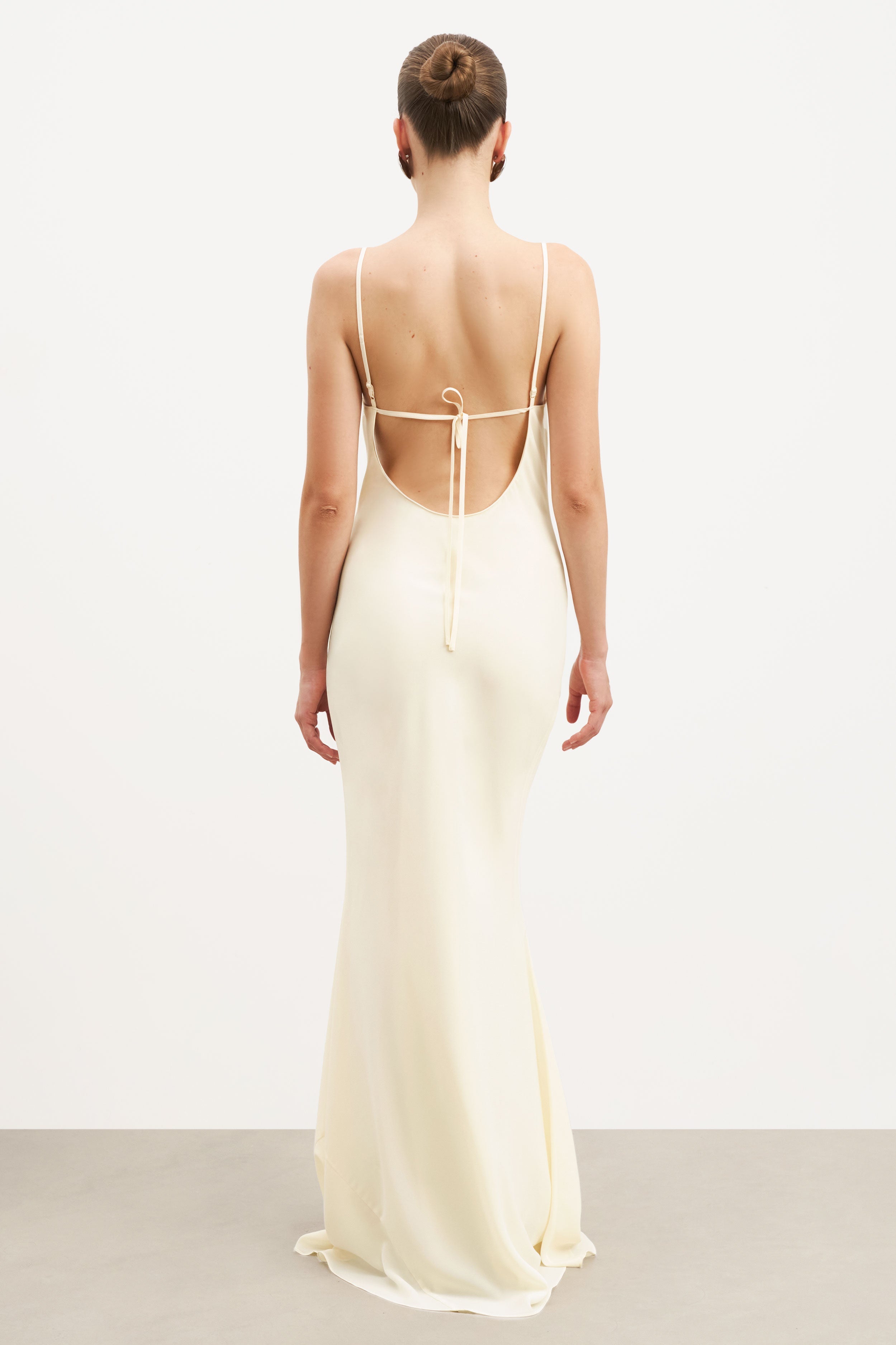 Ruched Chiffon Maxi Dress - Buttermilk