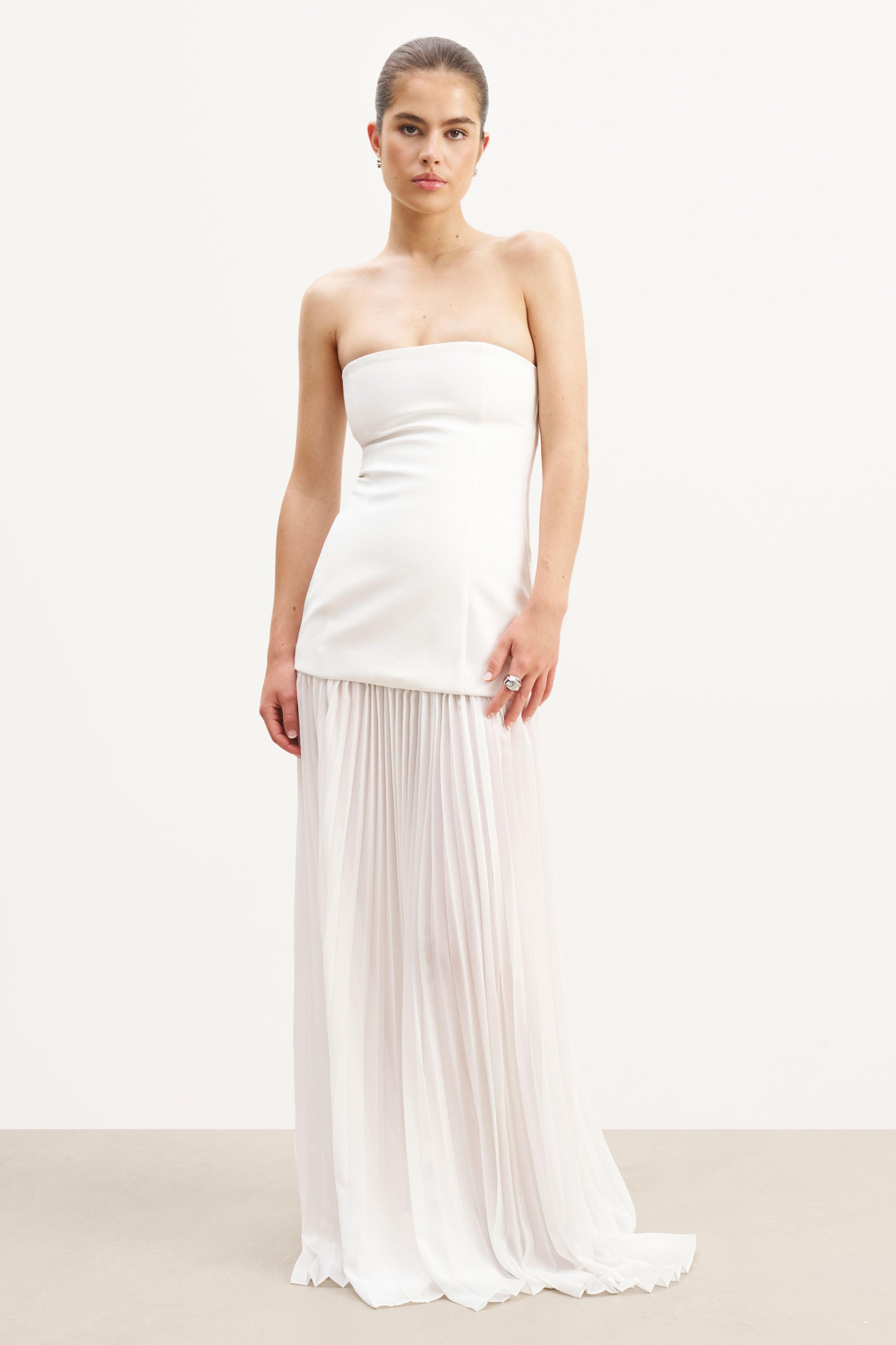 Structured Bodice Gown - White
