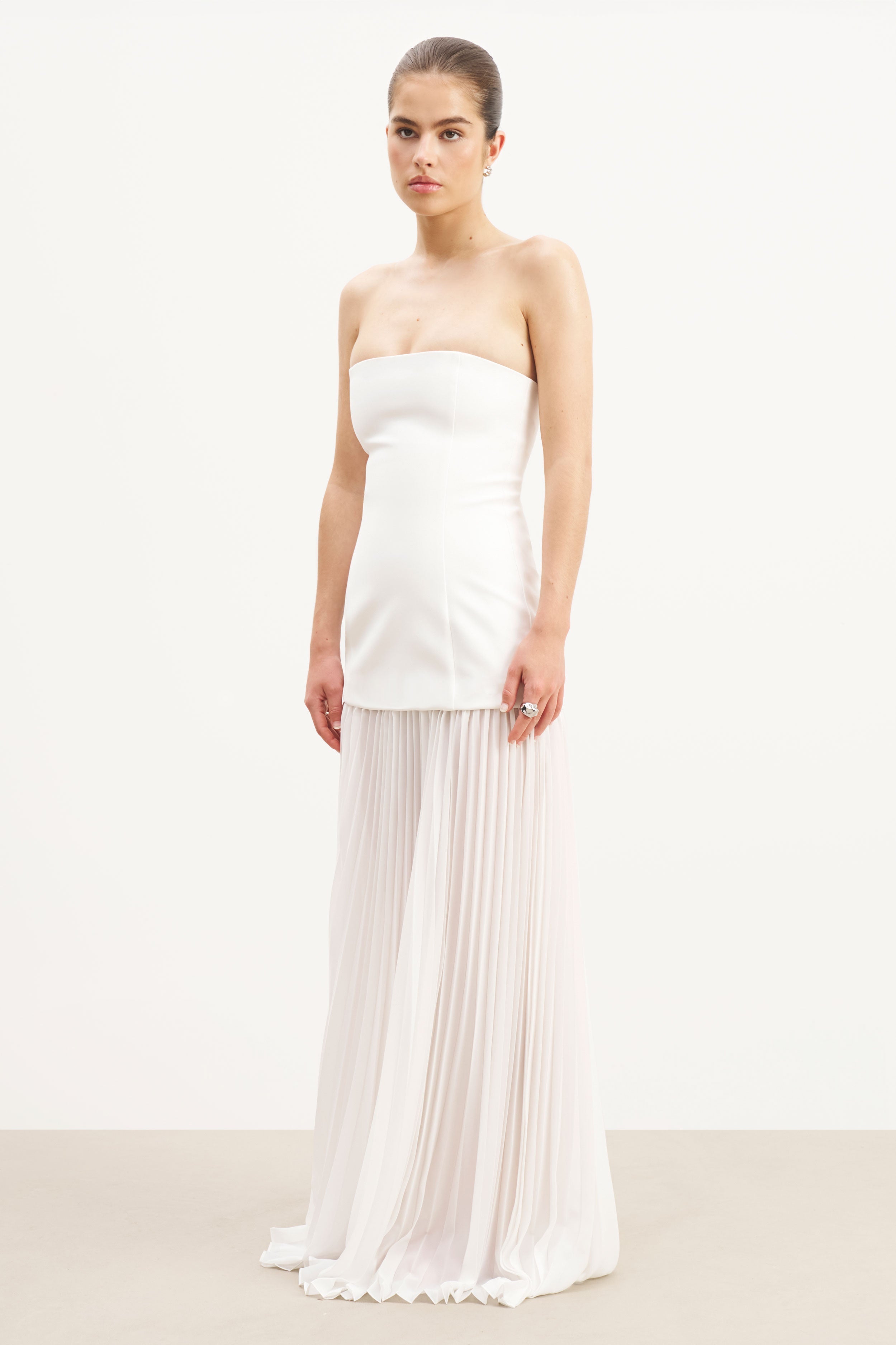 Structured Bodice Gown - White