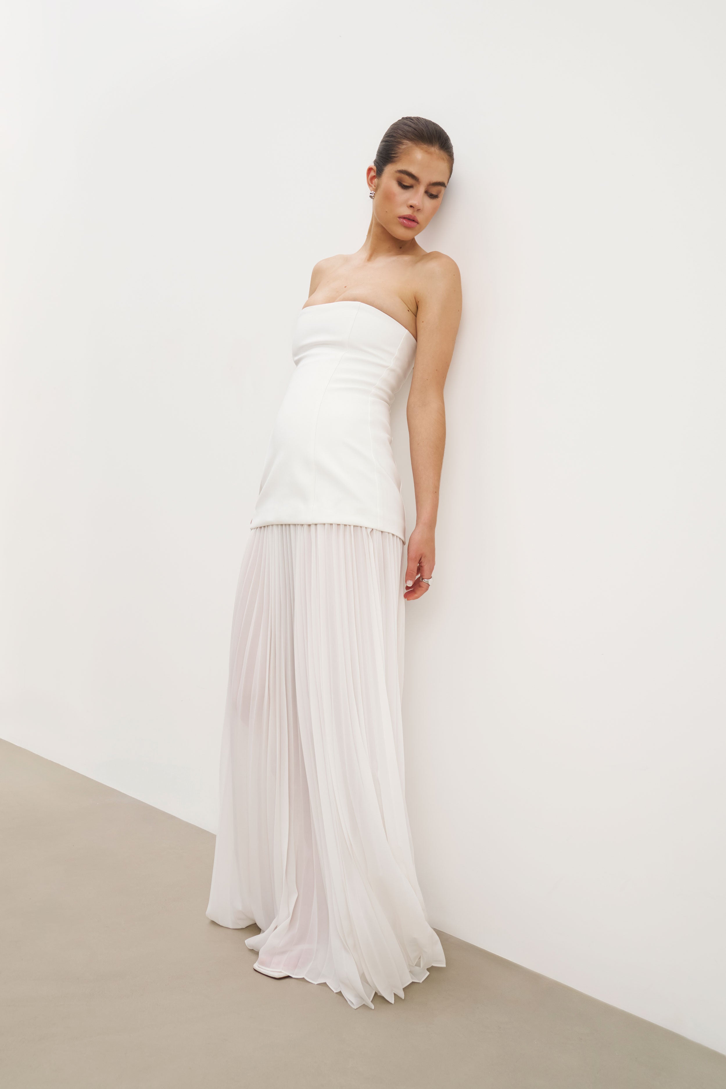 Structured Bodice Gown - White