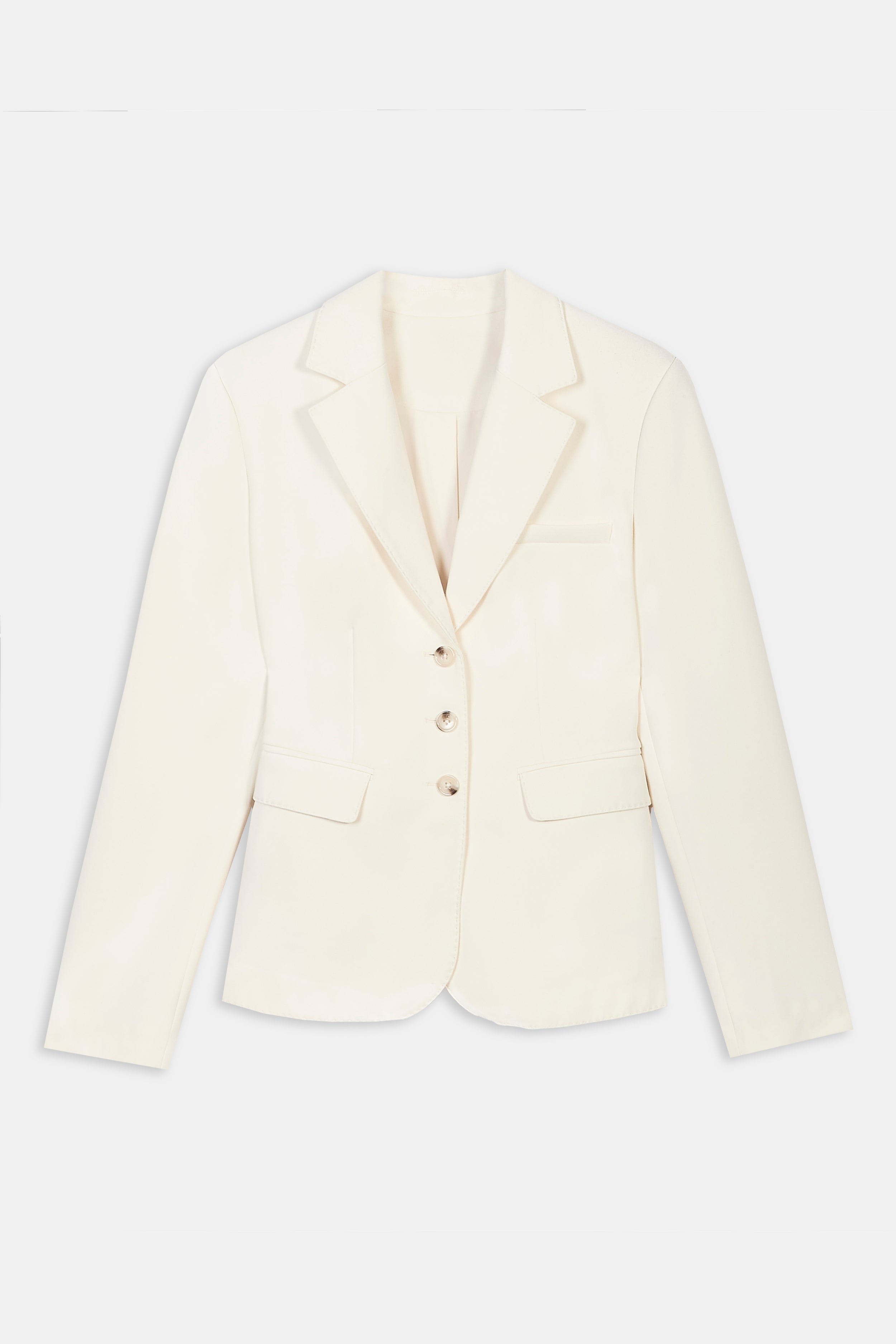 Single Breasted Cinched Waist Blazer - Cream