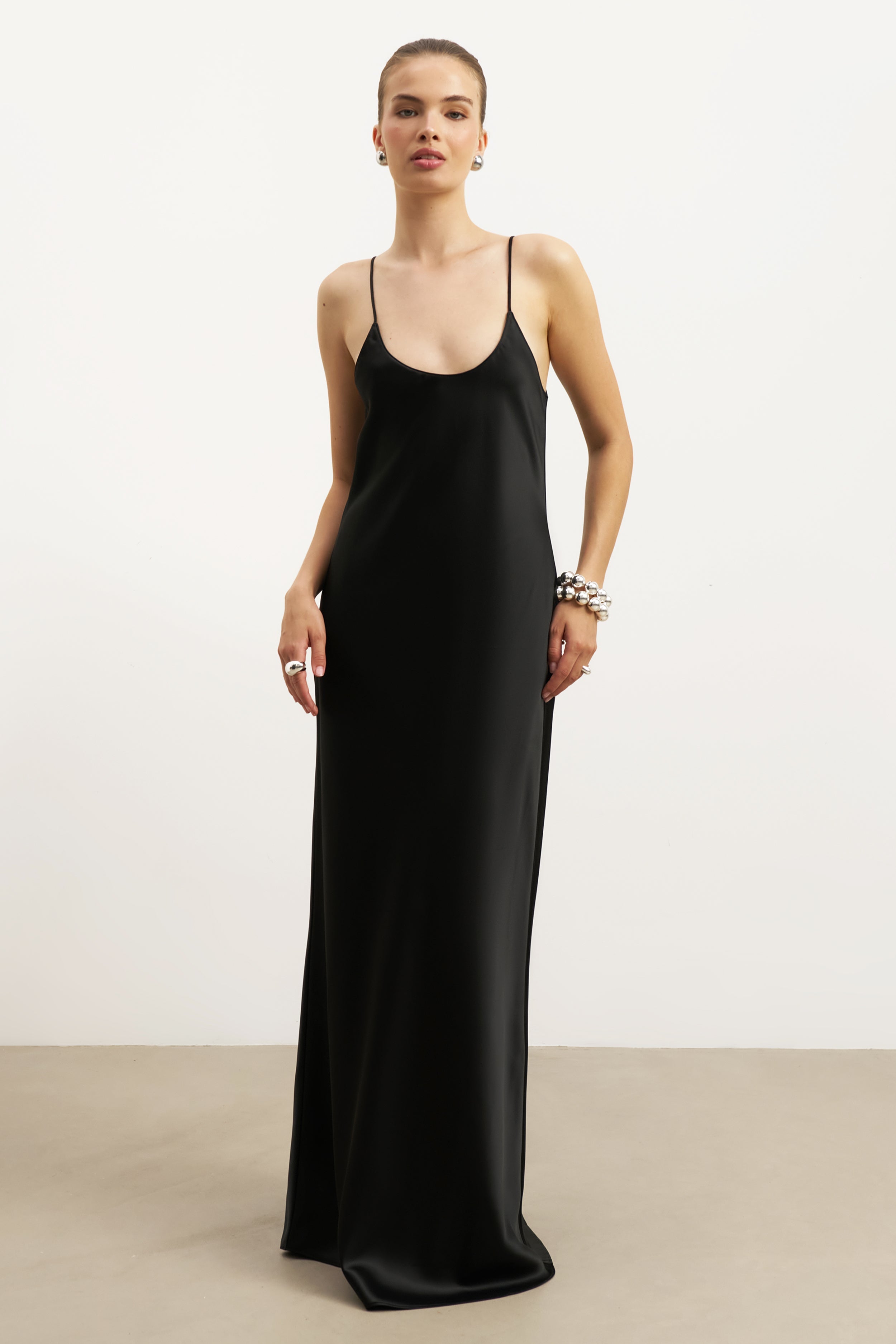 scoop neck backless tie maxi dress MALI Backless Maxi Dress - Tie dye Maxi Dress in Navy Tie dye main image 1