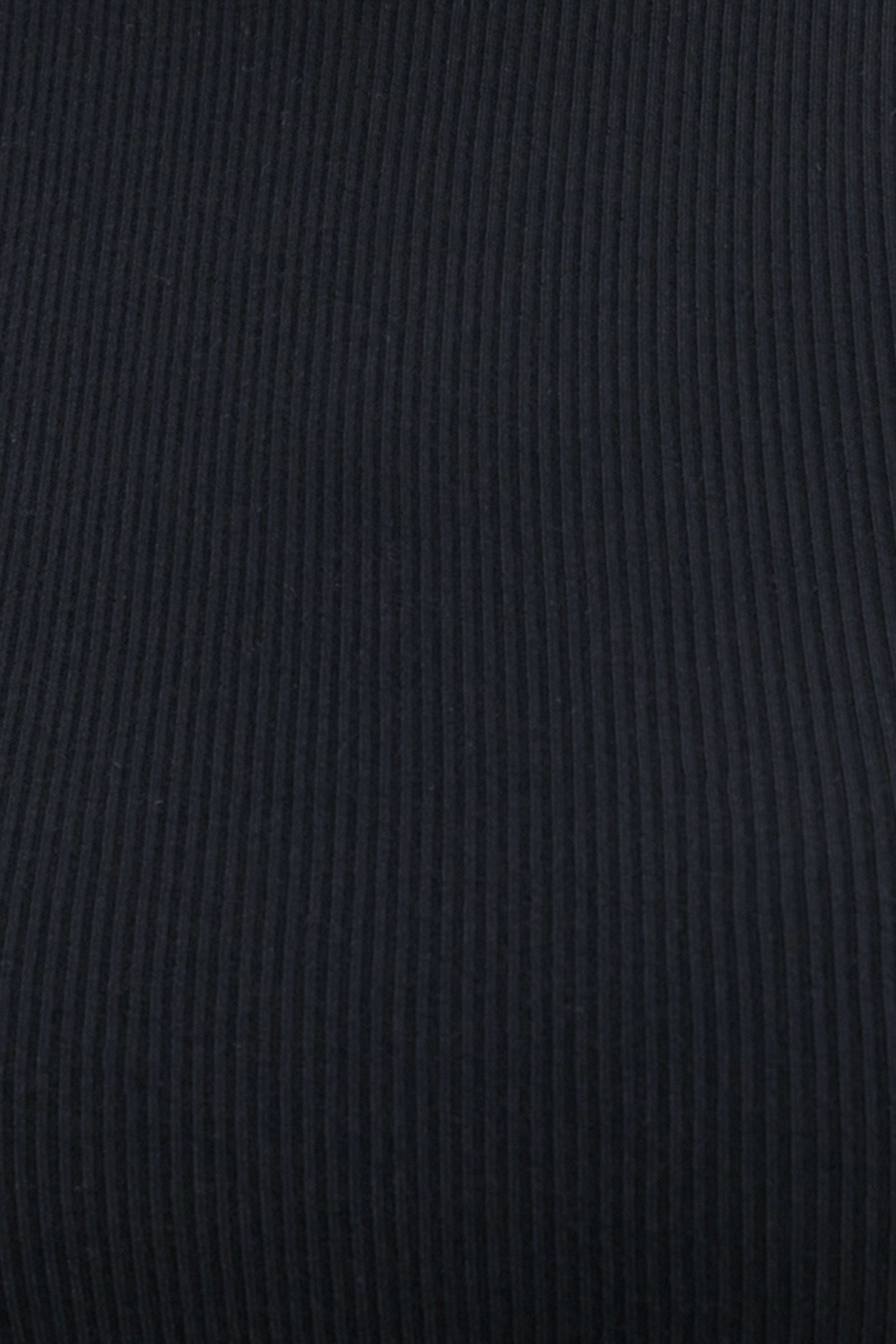 Soft Ribbed Long Sleeve Top - Black