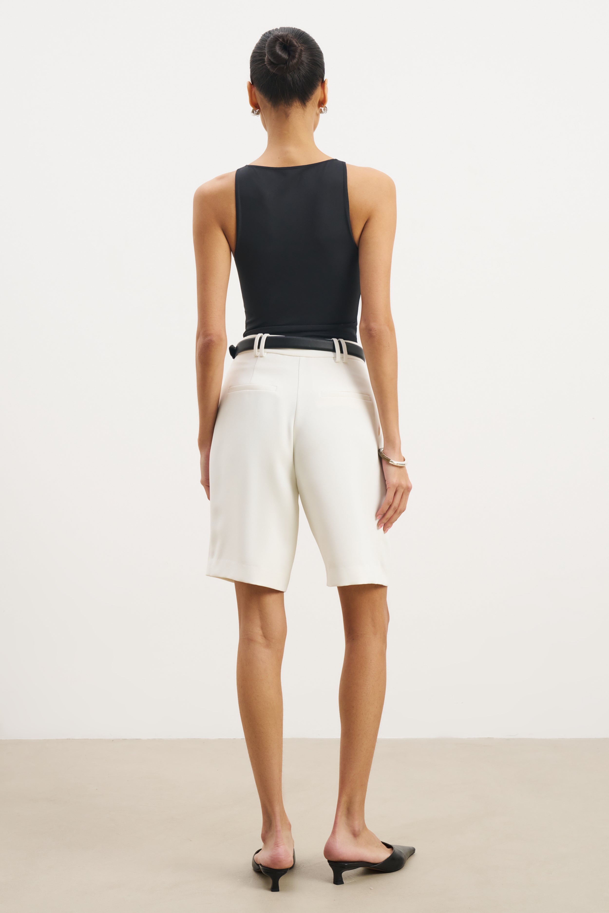 Boat Neck Tank Top - Black