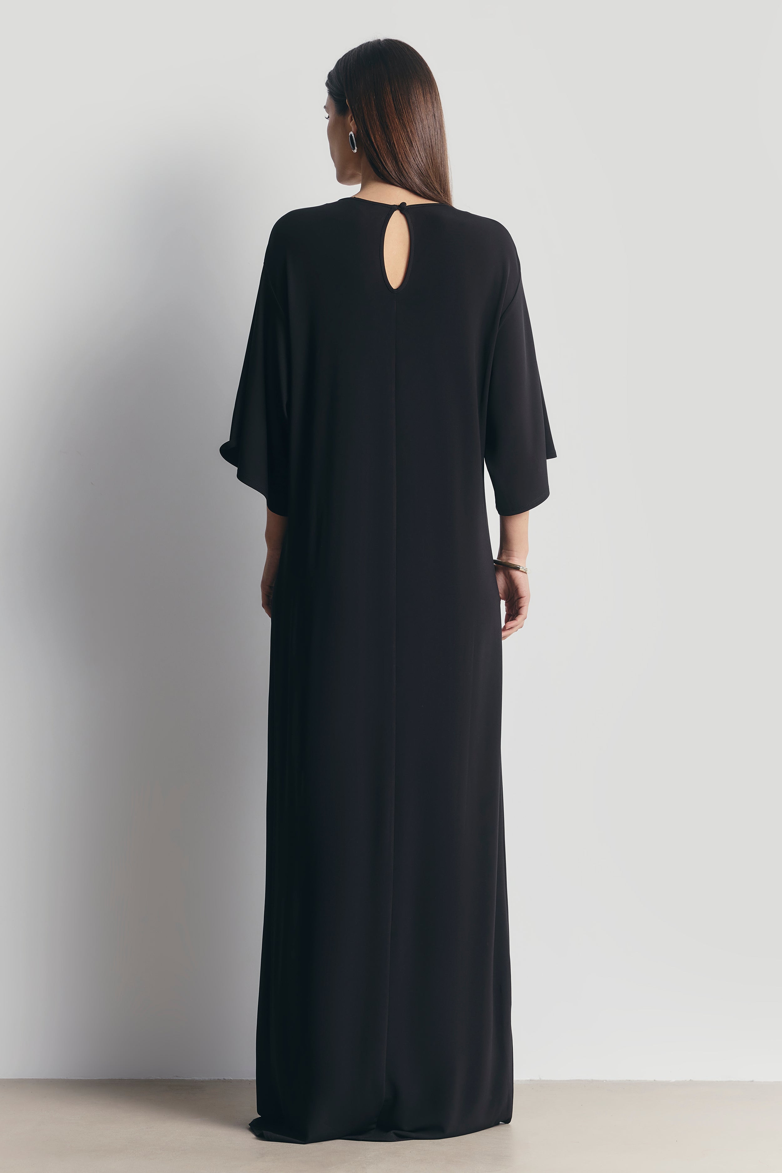 Relaxed Dropped Waist T-Shirt Gown - Black