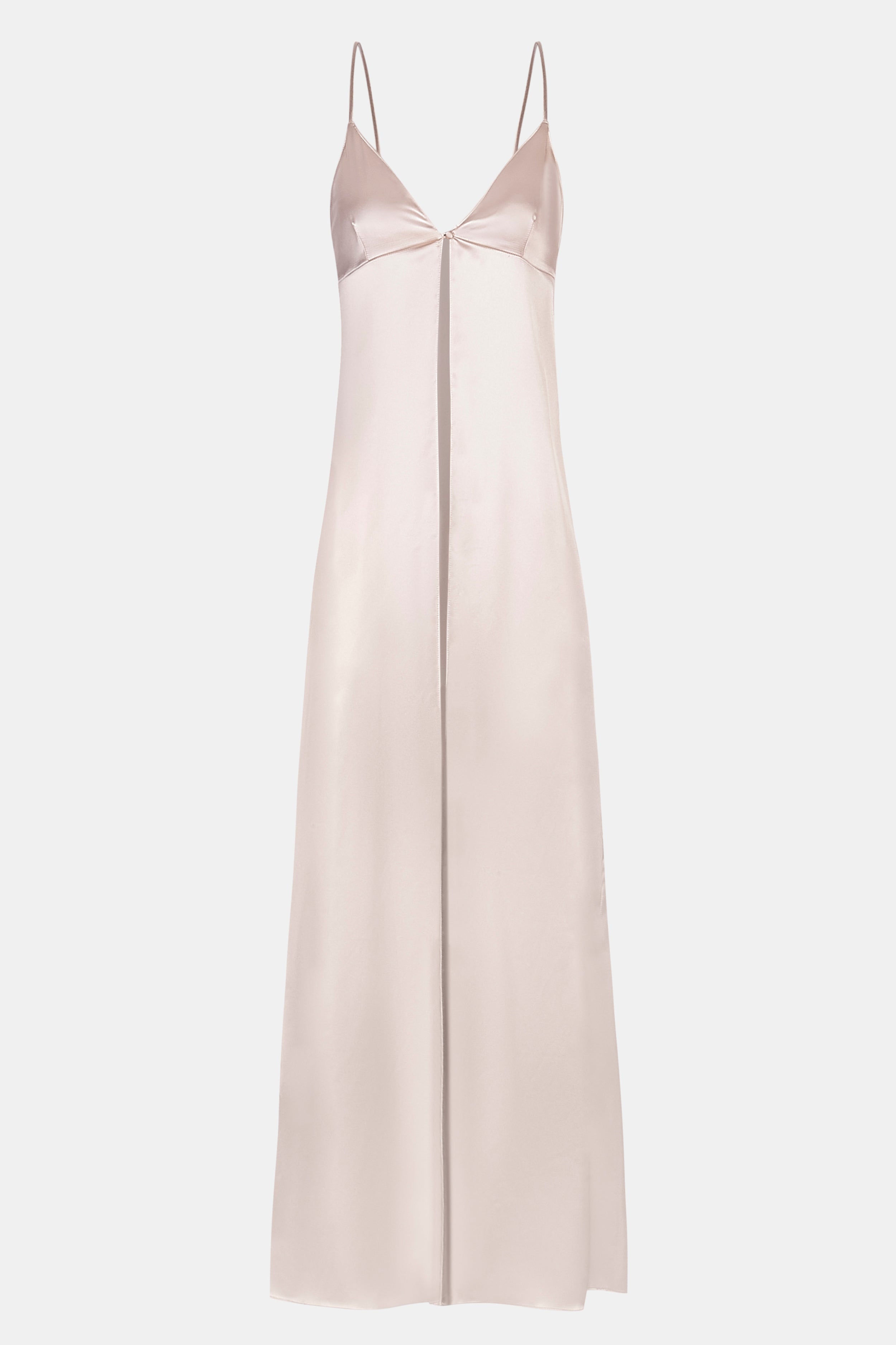 Satin V Neck Longline Camisole - Champagne