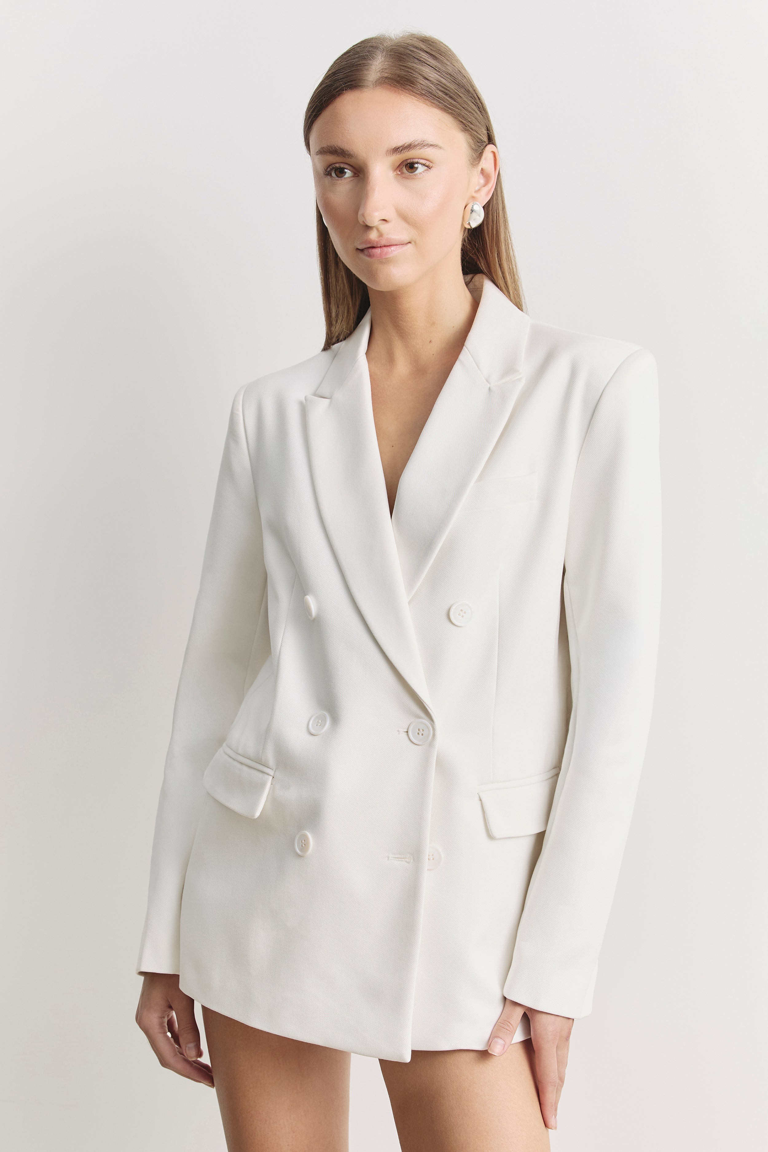 Formal Double Breasted Blazer - Cream