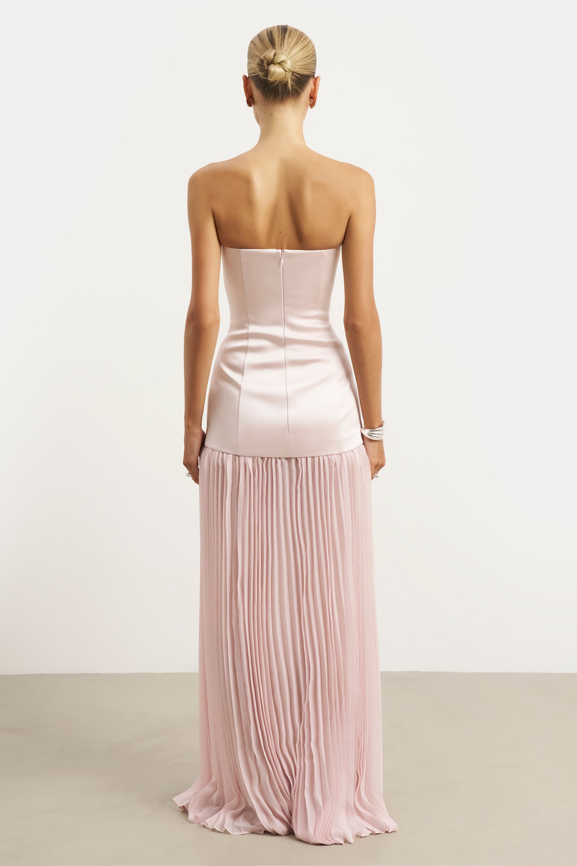 Satin Structured Bodice Gown - Blush | BOA US Satin Structured Bodice Gown - Blush | BOA US