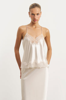 Satin Lace Detail Camisole - Champagne