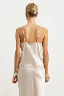Satin Lace Detail Camisole - Champagne