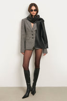 Leather Longline Scarf - Black