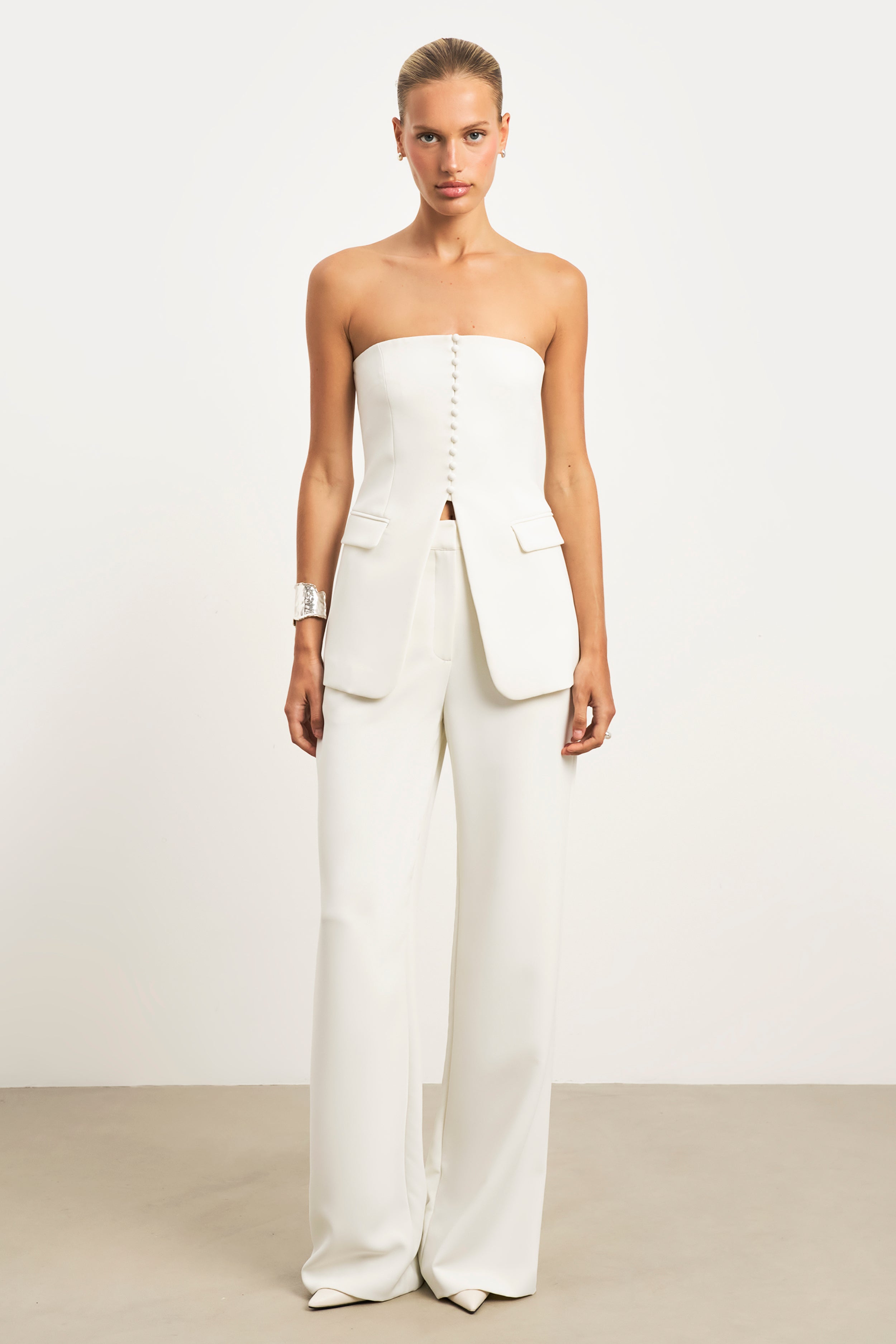 Strapless Peplum Bodice - White | BOA US