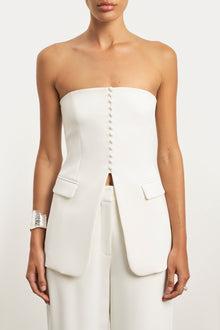 Strapless Peplum Bodice - White