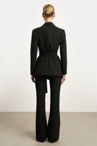 Classic Blazer With Belt - Black
