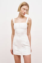 Square Neck Mini Dress - Ivory