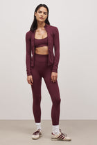 Base Sculpting Zip Up Jacket - Merlot