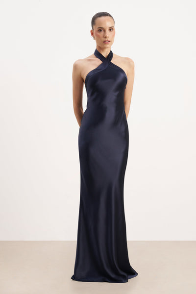 sachin and babi light blue dress London Times Plus Size Glitter Halter-Neck Maxi Dress main image 1
