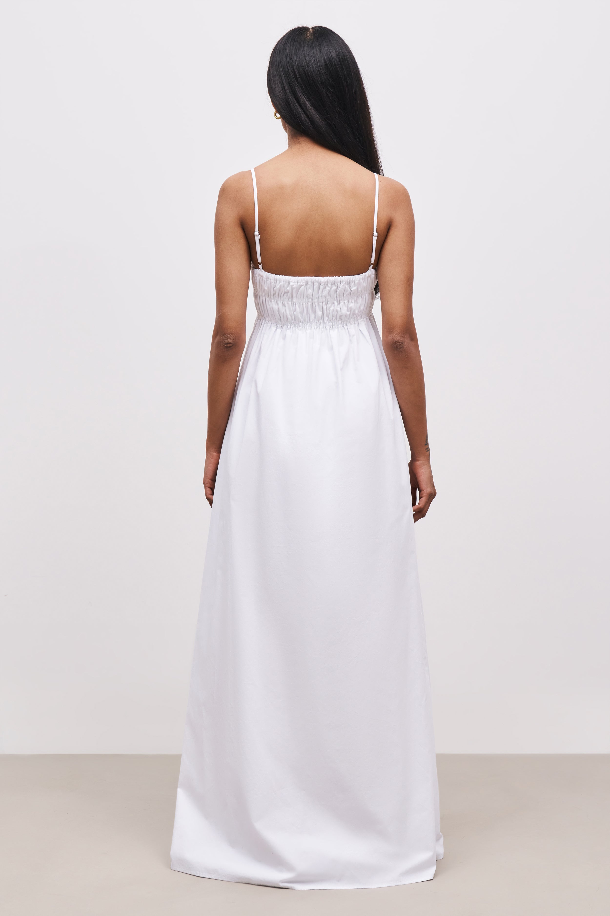 Nation store LTD Cotton Double Maxi Dress In White