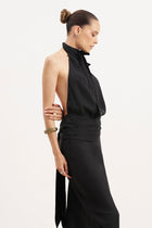 Cupro Bias Cut Maxi Skirt - Black