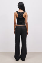 Tailored Linen Trousers - Black