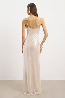 Sequin Camisole Maxi Dress - Nude