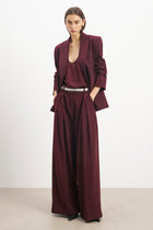 Sheer Plunge U Neck Tank Top - Mulberry