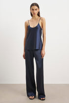 Satin Scoop Neck Camisole - Navy