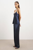 Satin Scoop Neck Camisole - Navy