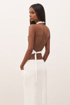 Backless Halter Waistcoat  - White