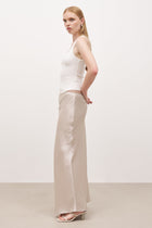 Satin Mid Rise Maxi Skirt - Champagne