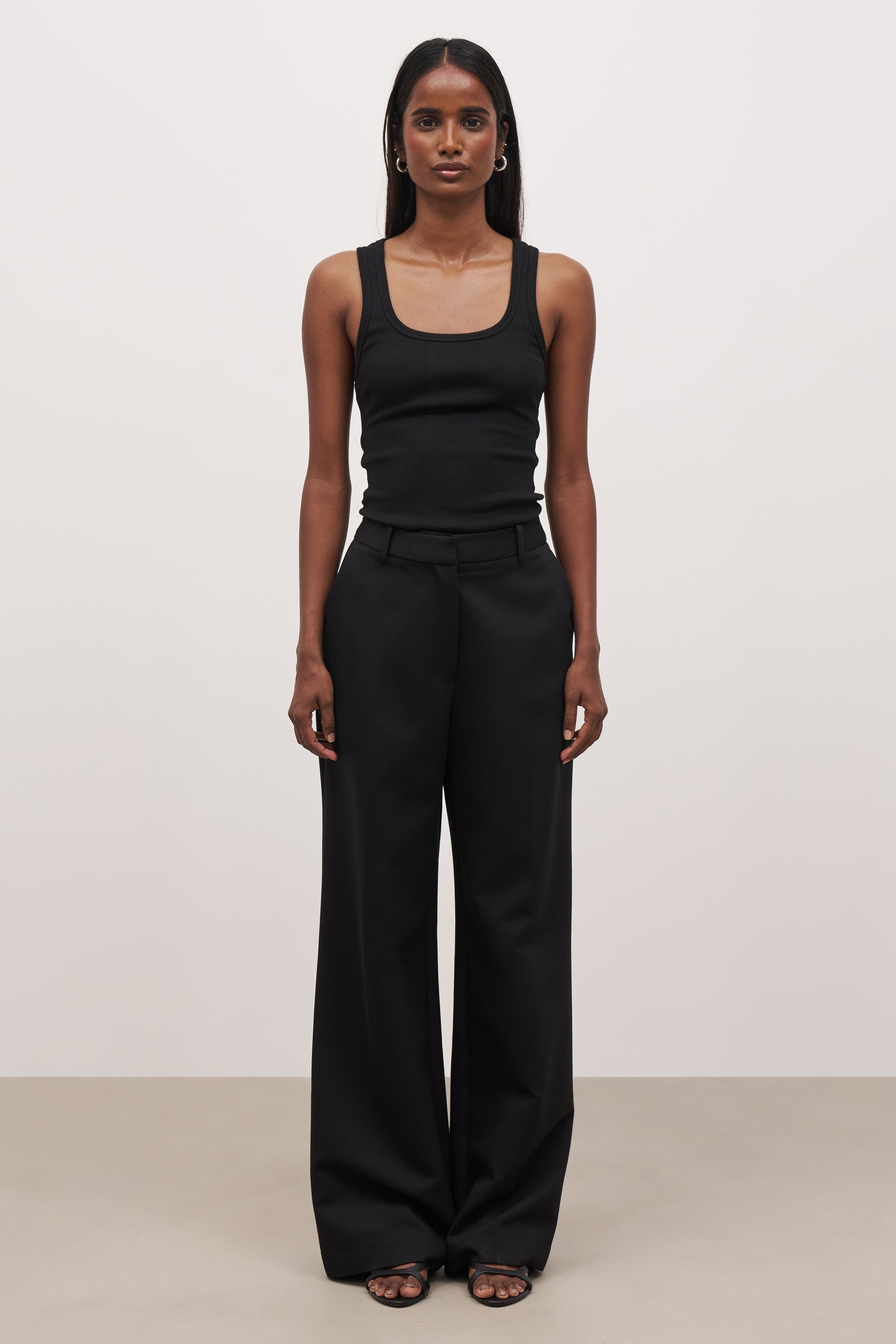 Formal Straight Leg Trousers - Black