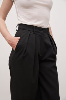 Longline Dad Trousers - Black