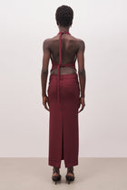 Mid Rise Effortless Maxi Skirt - Burgundy