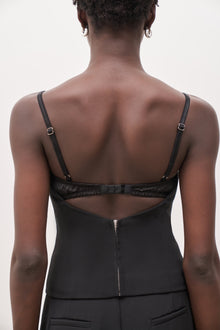 Tailored Bra Detail Bustier - Black