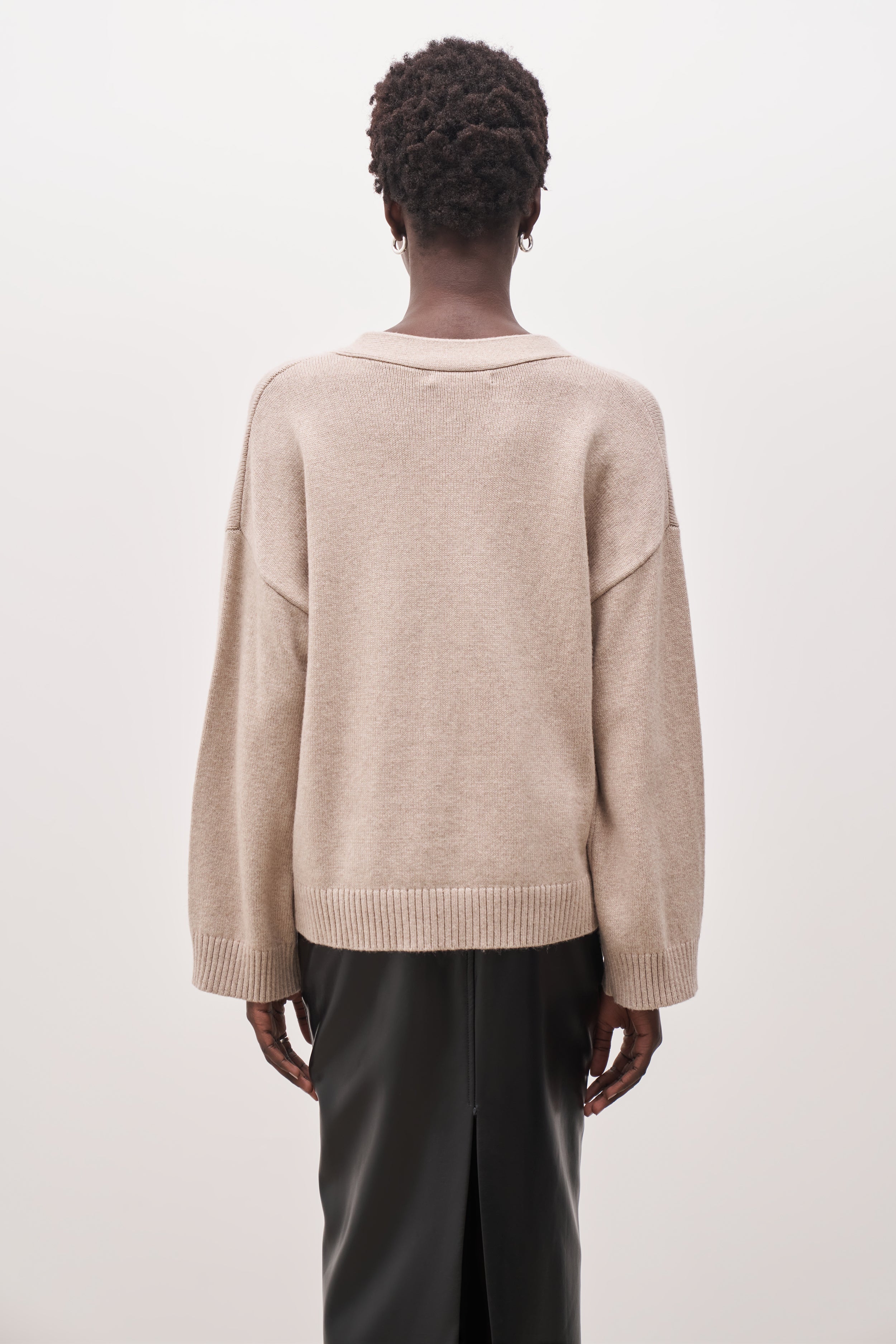 Relaxed Cashmere Blend Cardigan - Stone | BOA US Relaxed Cashmere Blend Cardigan - Stone | BOA US