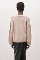 Relaxed Cashmere Blend Cardigan - Stone