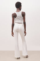 Mid Rise Flared Trousers - White