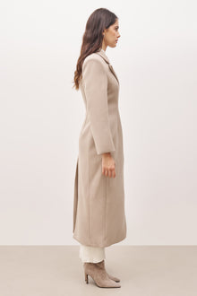 Asymmetric Tailored Longline Coat - Stone