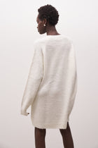 Soft Brushed Crew Neck Jumper Dress - Cream