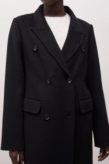 Double Faced Wool Dinner Coat - Black