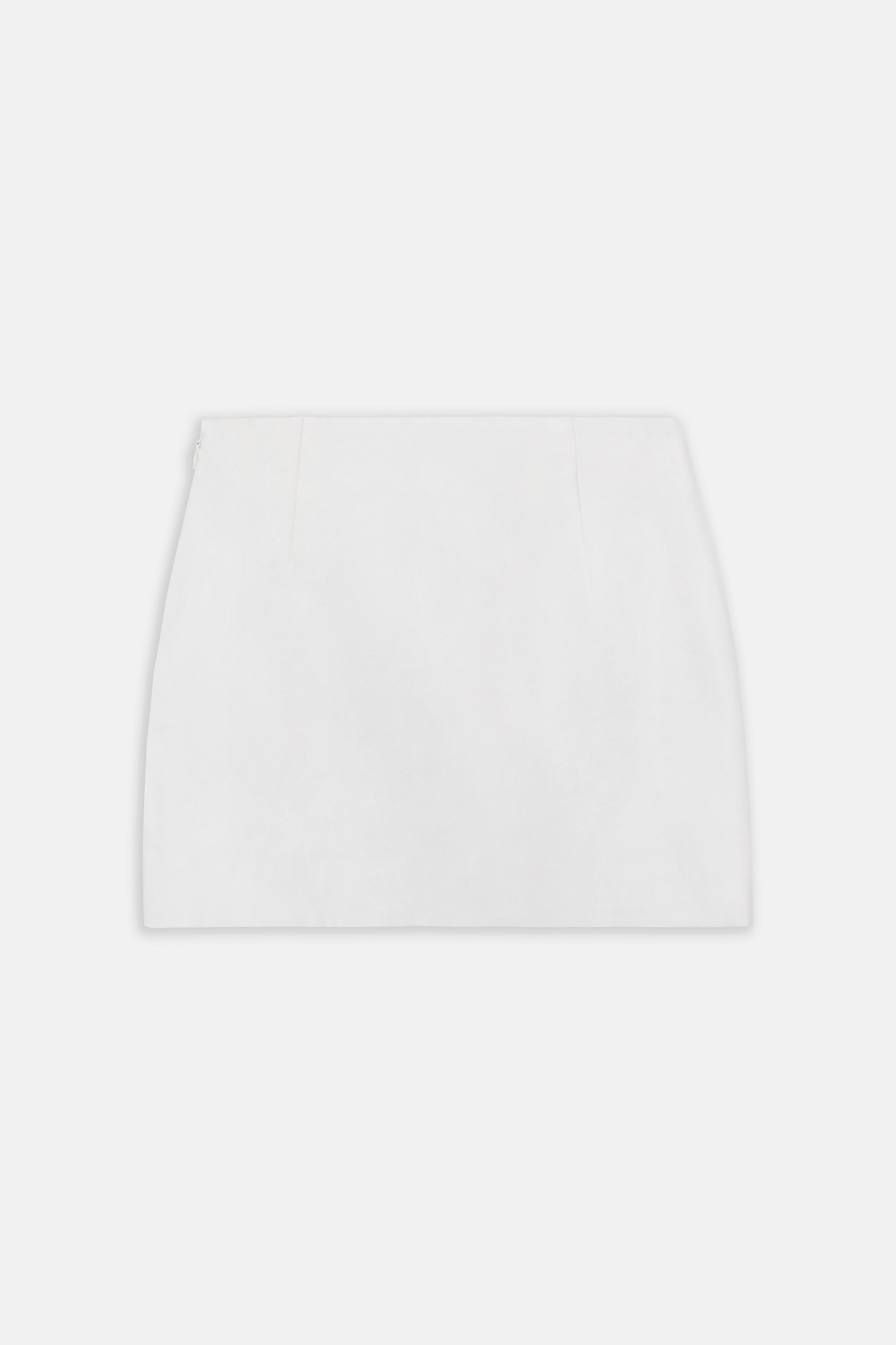 Mid Rise Linen Mini Skirt - White