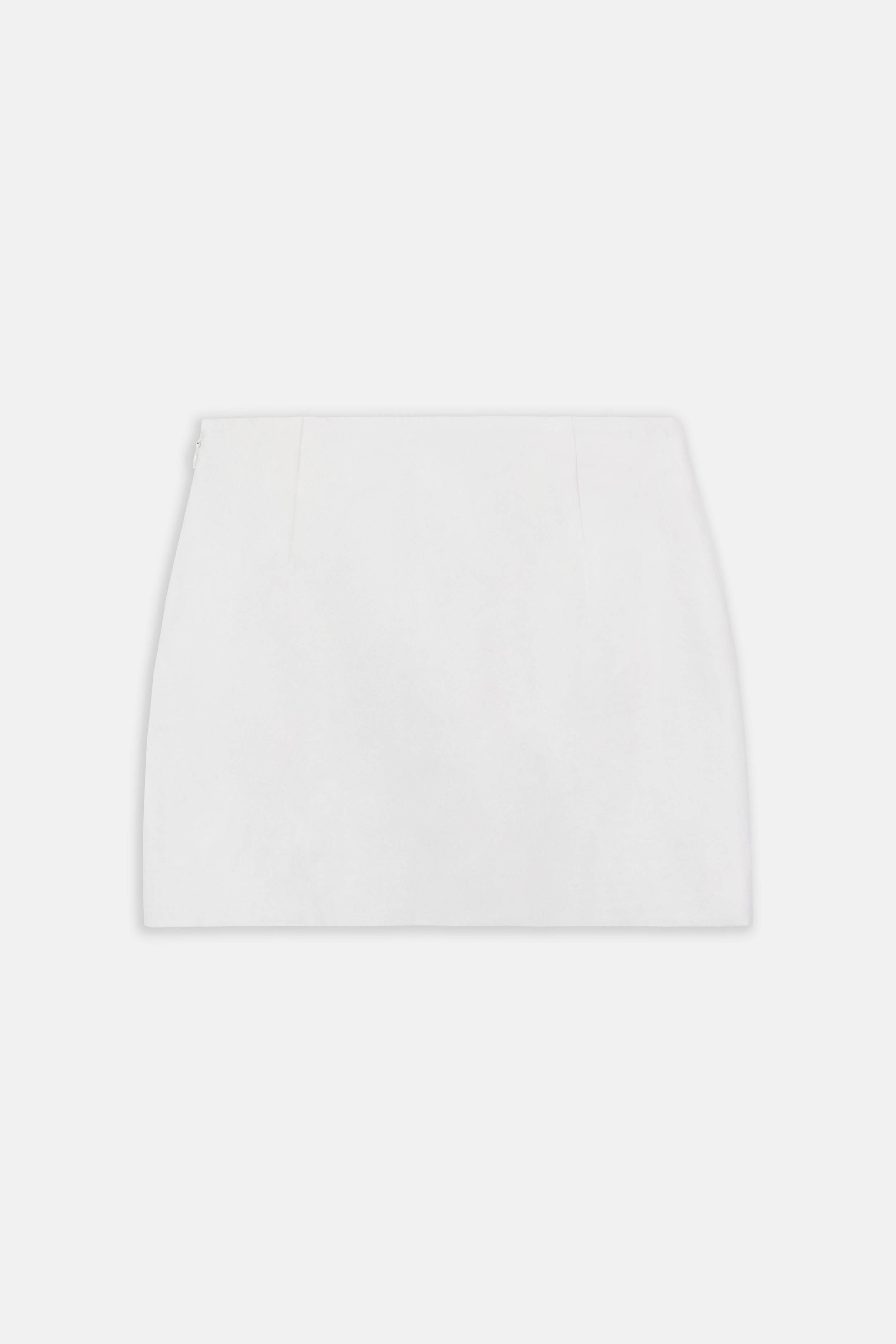 Mid Rise Linen Mini Skirt - White