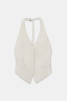 Backless Halter Waistcoat - Cream