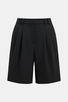 Effortless Pleated Longline Shorts - Black