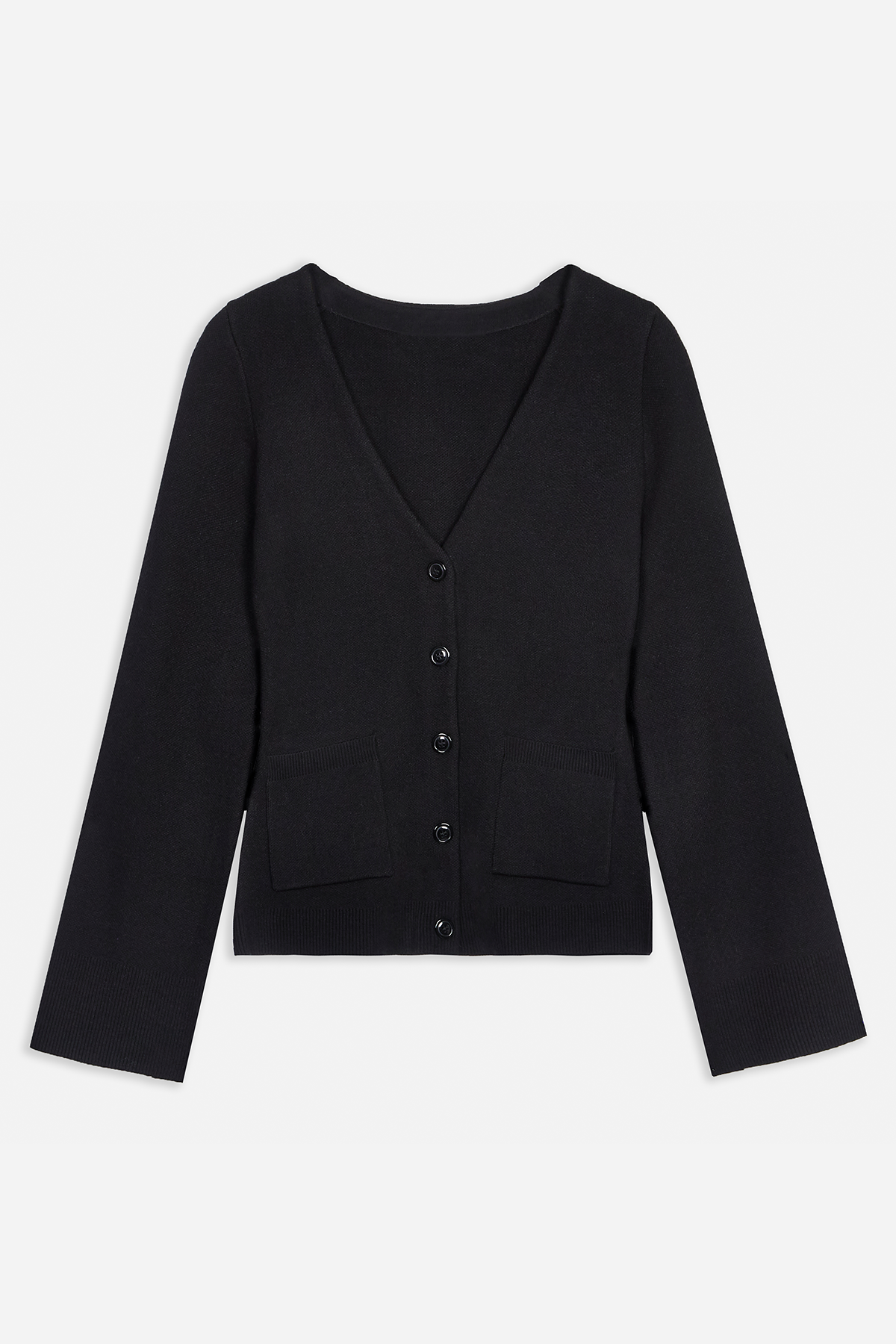 V Neck Hourglass Cardigan  - Black